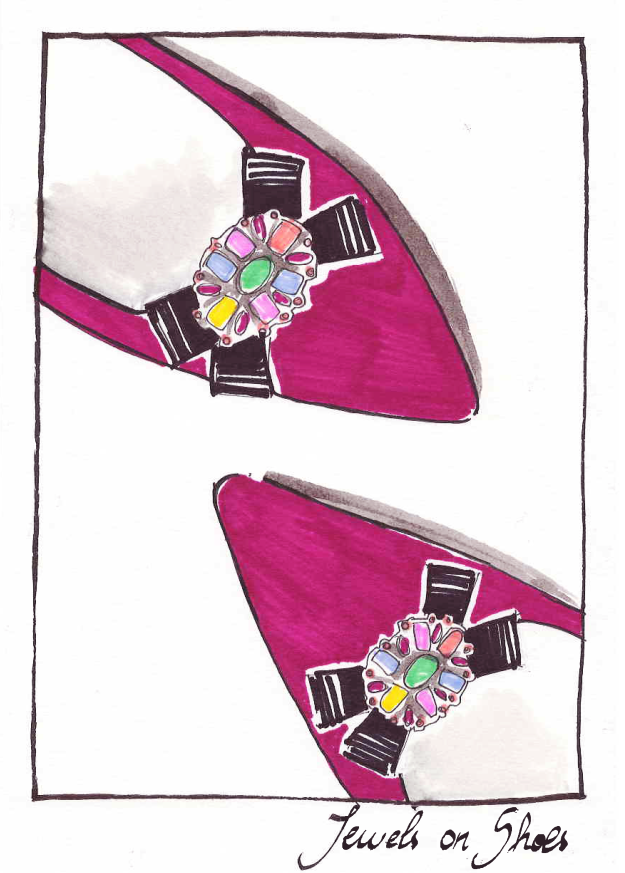 jewels on shoes draw